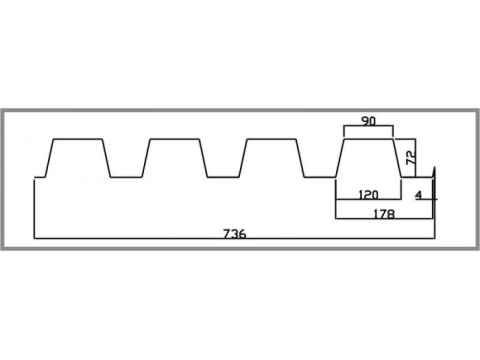 Biên dạng tôn 4 sóng vuông 