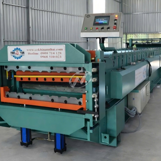 MÁY CÁN TÔN 1 TẦNG TÍCH HỢP DẬP VÒM 9 SÓNG