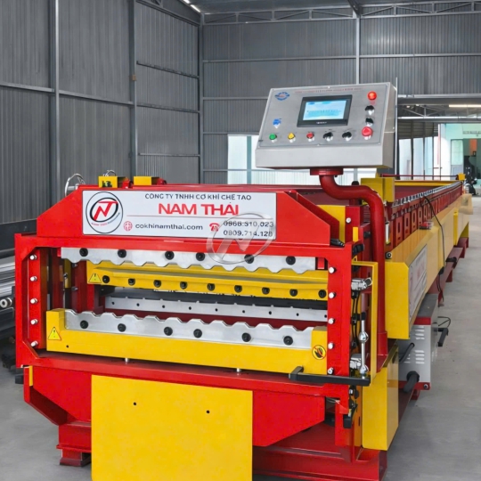 MÁY CÁN TÔN 2 TẦNG 11S-13S LAPHONG TÍCH HỢP DẬP VÒM 11S